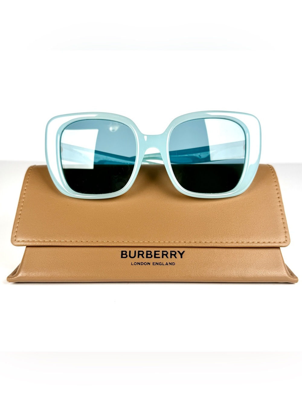 Burberry Helena BE4371 408680 Clear Baby Blue Square Sunglasses Full Set - Picture 8 of 10